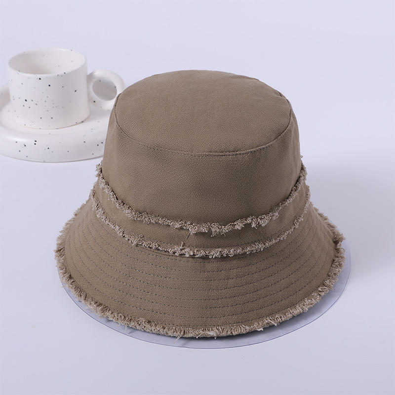 Raw edge cloth hat spring and summer new leisure play beach hat female Korean version of the fisherman hat outdoor sunshade sunscreen hat