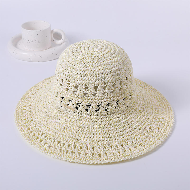 Hollow style crochet spring and summer new casual travel shooting beach hat woven female Korean version of the sun hat outdoor sunshade sun hat