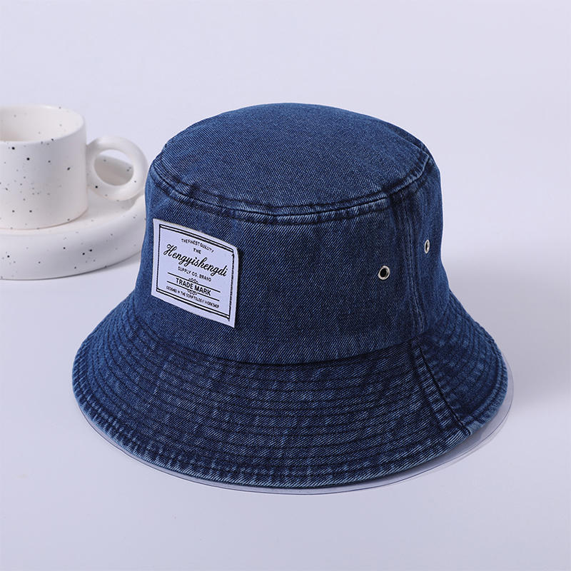 Denim hat spring and summer new beach hat knitted female Korean version of the fisherman hat outdoor sunshade sunscreen hat