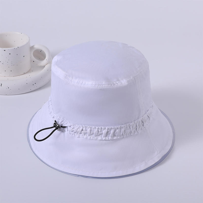 White cloth hat spring and summer new beach hat woven female Korean fisherman hat outdoor sunshade sunscreen hat