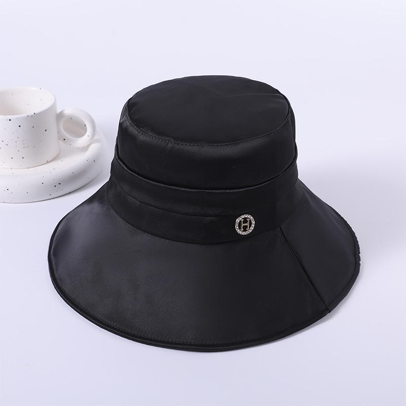 Black cloth hat spring and summer new high-end beach hat female Korean fisherman hat outdoor sunshade sunscreen hat