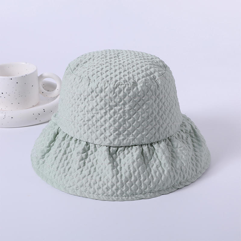 Embossed cloth hat spring and summer new simple casual beach hat female Korean fisherman hat outdoor sunshade sunscreen hat