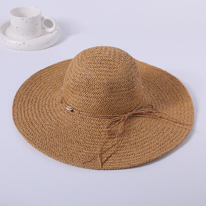 New leisure play beach hat knitted bow female European and American style sun hat outdoor sunshade sun hat