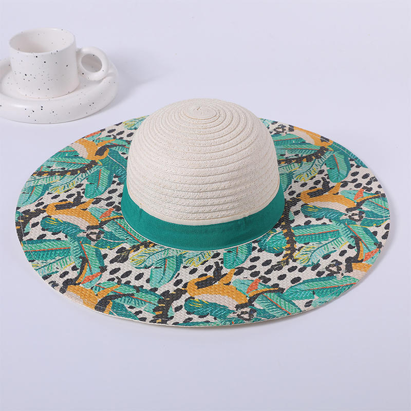 Color big brim hat straw hat spring and summer new leisure play beach hat woven women's sun hat outdoor sunshade sun hat