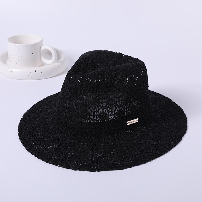 Ice silk new leisure play beach hat knitted female European and American style top hat outdoor sunshade sunscreen hat