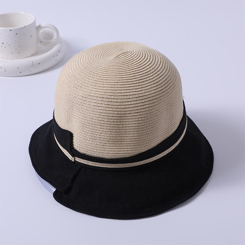 Linen combined bucket hat