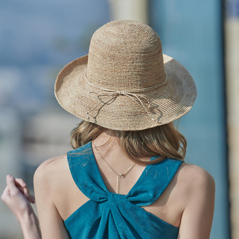 Simple straw rope decorative straw hat Japanese fisherman hat outdoor sunshade hat