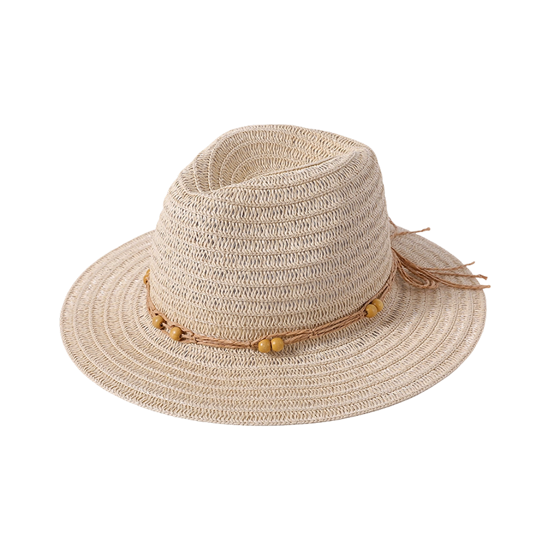 Apricot straw hat spring and summer new leisure play beach hat woven women's European and American style top hat outdoor sunshade hat