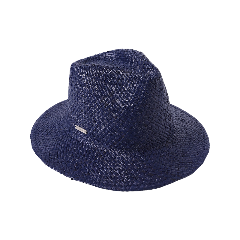 Rafia dyed handmade straw woven ladies European and American style striped ribbon hat