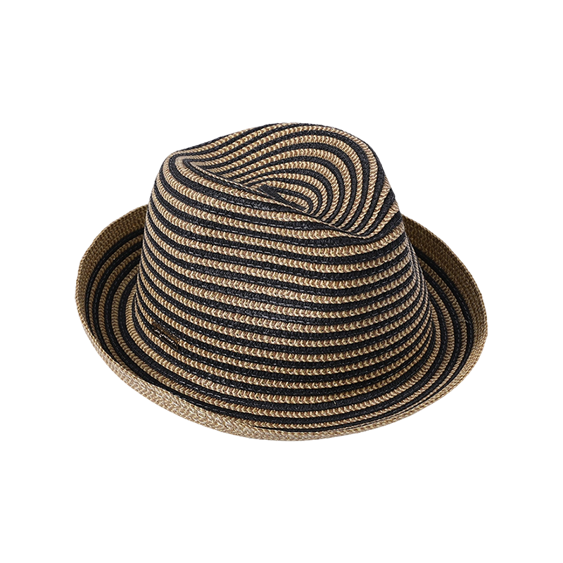 Colored monofilament debate handmade grass woven ladies European and American style striped ribbon hat