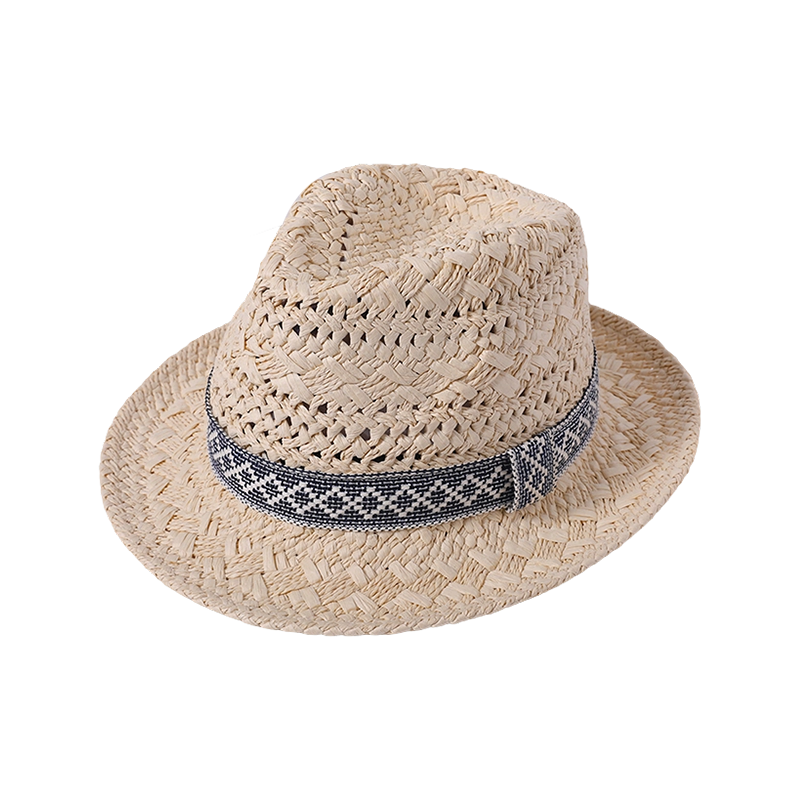 National wind ribbon hand-woven women's European and American style hollow hat