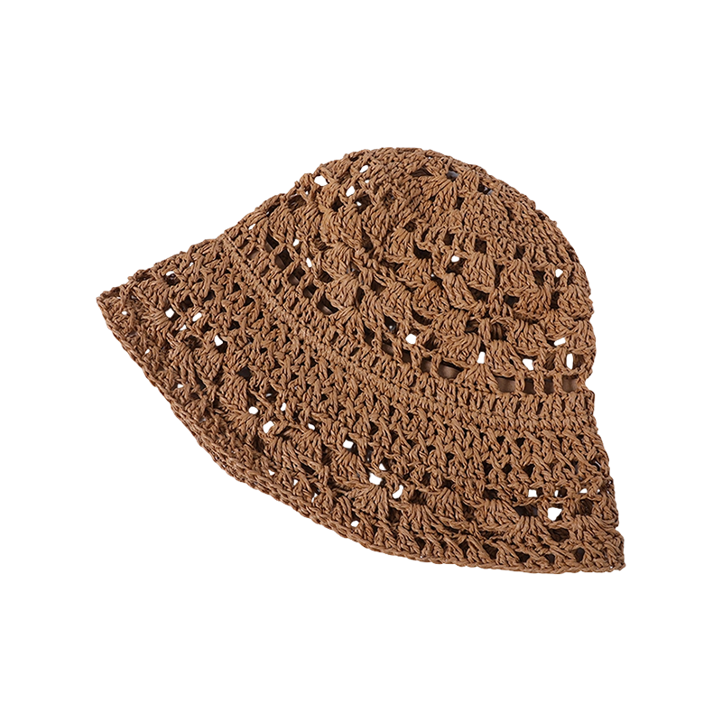Straw hat hollow pattern beach hat woven female Japanese sun hat outdoor sunshade sun hat