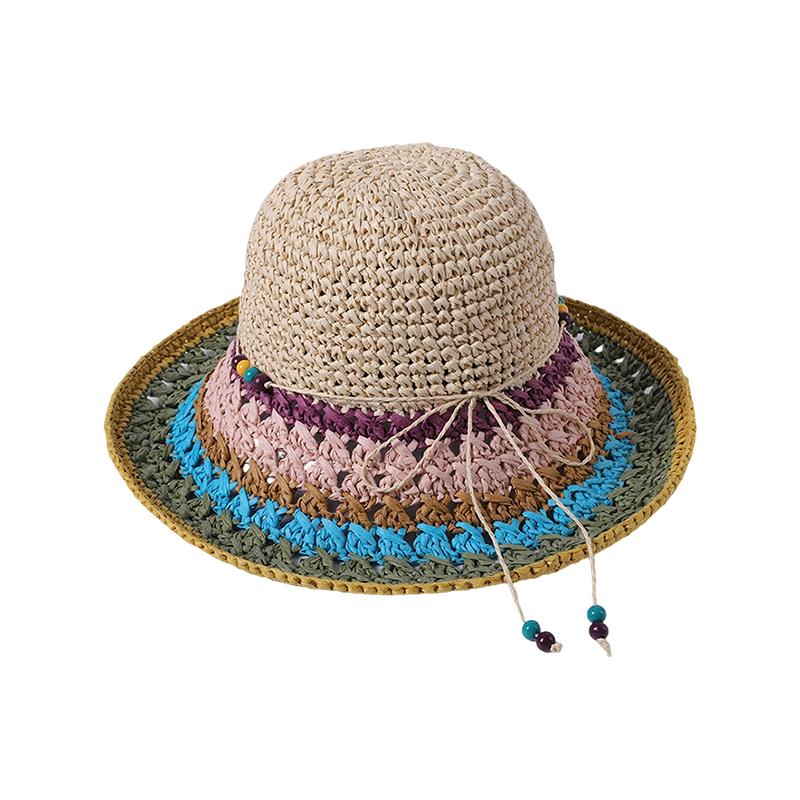 Color straw hat spring and summer new leisure play beach hat woven female European and American style sun hat outdoor sunshade sun hat