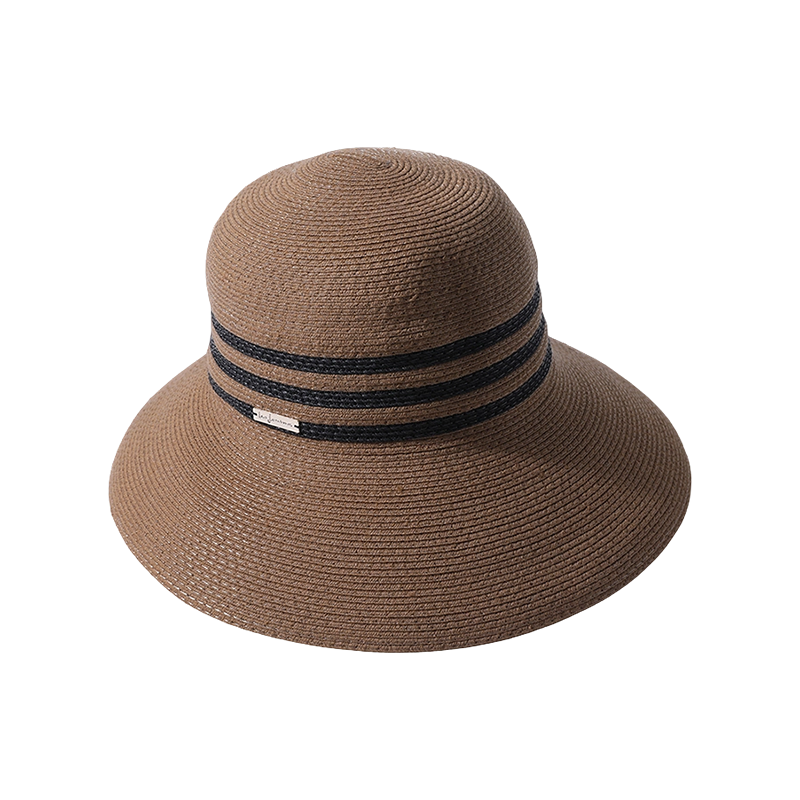 Straw hat spring and summer new style break three black lines decoration female European and American style sun hat outdoor sunshade sun hat