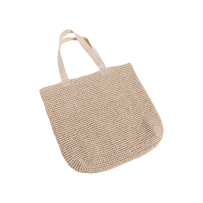 Natural color hand crochet papyrus flowers handmade papyrus bag