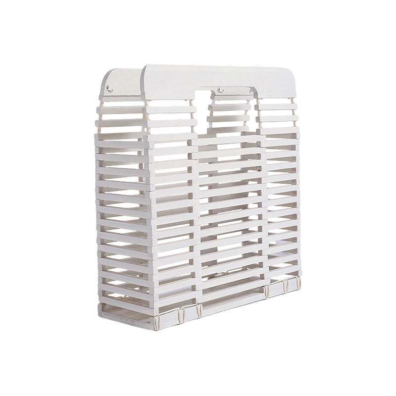 Handmade small square bag with bamboo strips