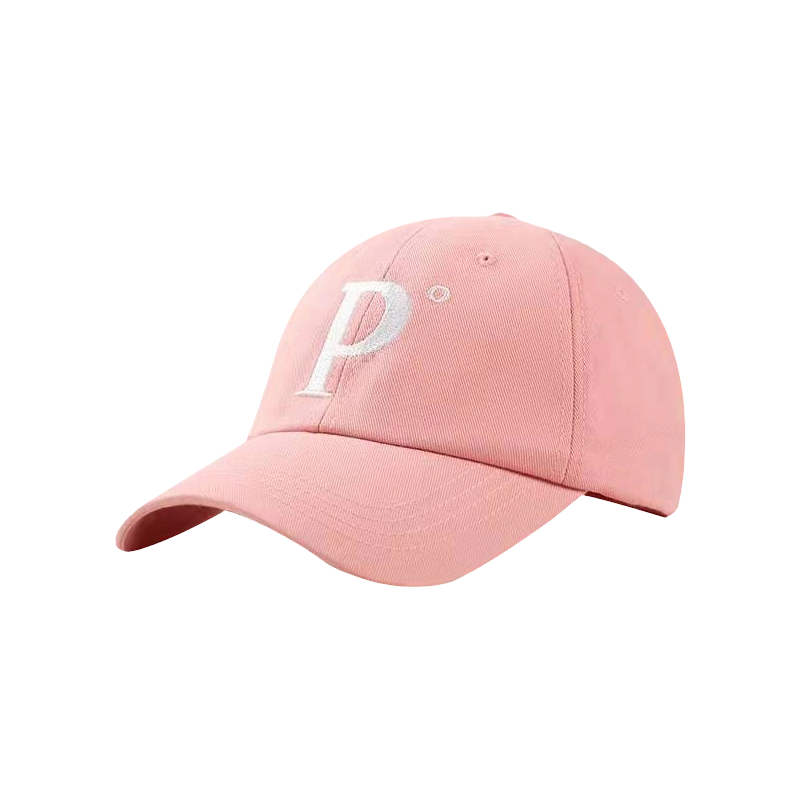 Pink hat men and women couple Korean version peaked cap P pattern spring and summer baseball cap