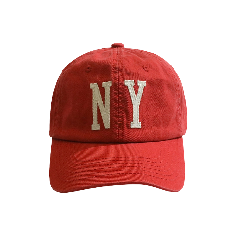 Red hat men and women couples Korean version of the peaked cap NY pattern trend new fashion Japanese casual spring and summer baseball cap