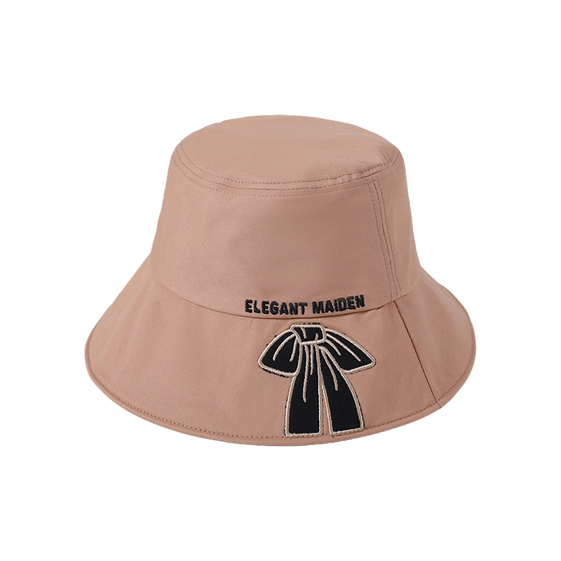 Cloth hat spring and summer new bow pattern beach hat woven female Korean fisherman hat outdoor sunshade sunscreen hat