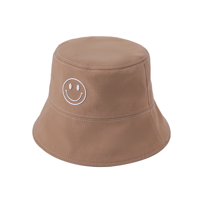 Cloth hat spring and summer new smiling face pattern beach hat knitted female Korean version of the fisherman hat outdoor sunshade sunscreen hat