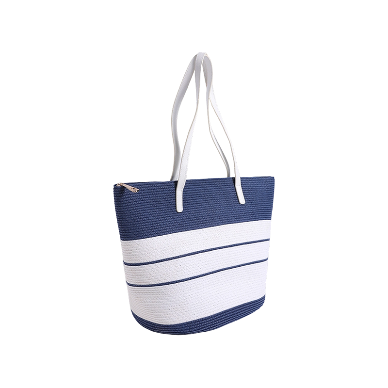 Paper woven stripe striped color TOTE bag