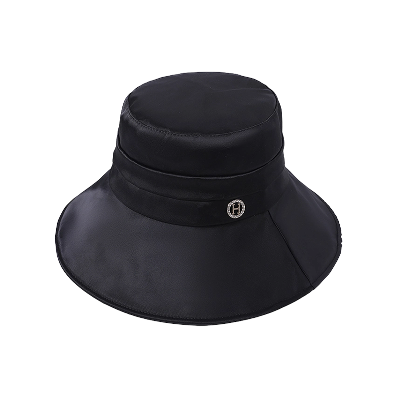 Black cloth hat spring and summer new high-end beach hat female Korean fisherman hat outdoor sunshade sunscreen hat