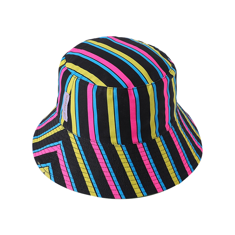 Colorful striped cloth hat spring and summer new leisure play beach hat female Korean version of the fisherman hat outdoor sunshade hat