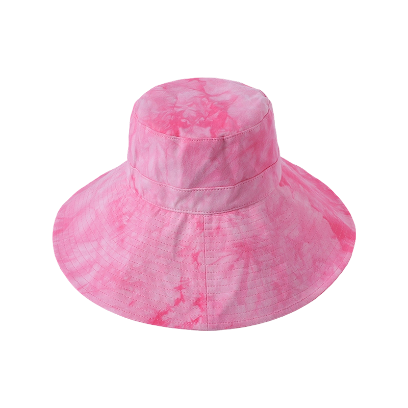 Pink tie-dye cloth hat spring and summer new leisure play beach hat female Korean version of the fisherman hat outdoor sunshade sunscreen hat
