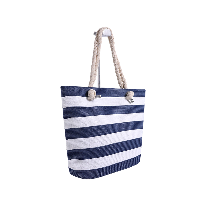 Hemp rope with paper stripes striped color TOTE bag