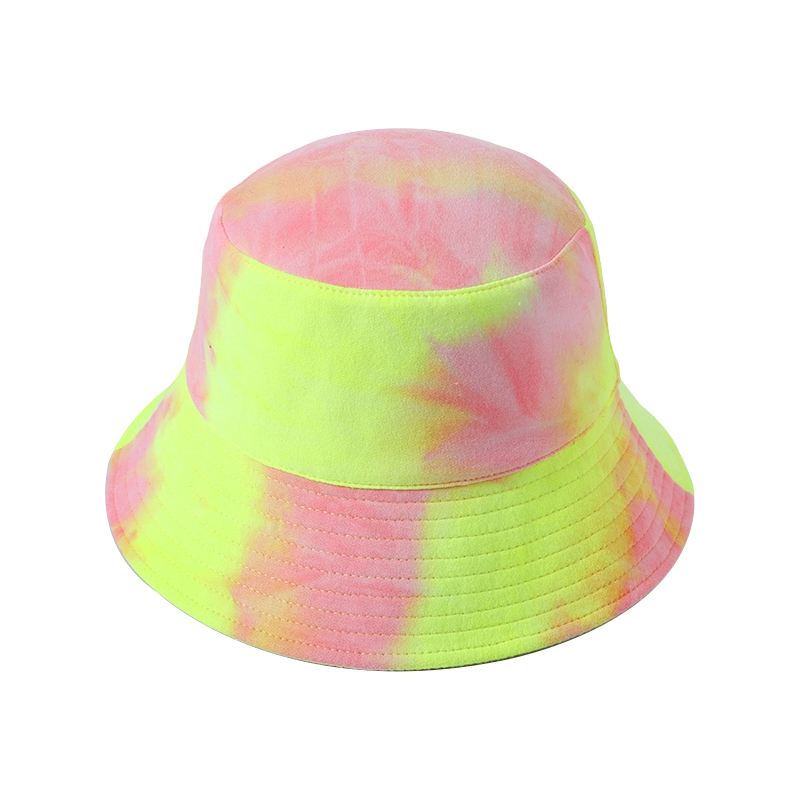 Tie-dye bright yellow cloth hat spring and summer new leisure play female Korean fisherman hat outdoor sunshade sunscreen hat